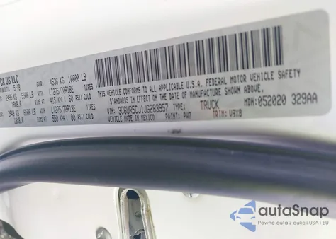 2018 Ram 2500 Tradesman 4X4 6'4 Box z USA, uszkodzony, nr VIN 3C6UR5CJ1JG283957